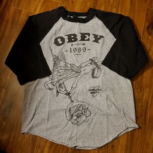 Obey Baseball T Shirt